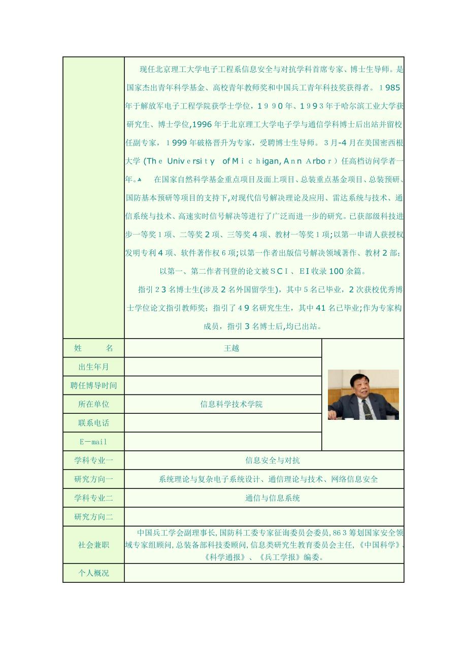 北京理工大学博士生指导教师简介_第4页