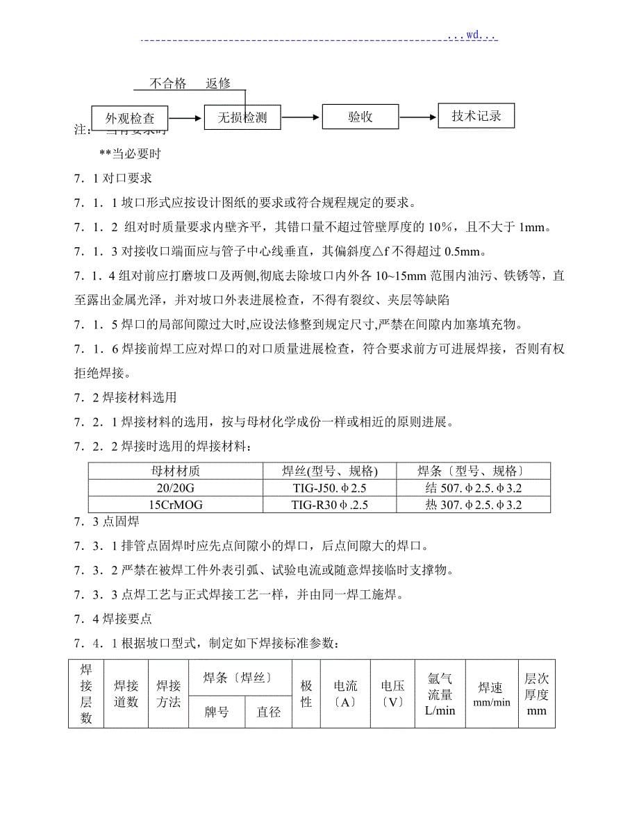 1#锅炉本体管路焊接作业指导书模板_第5页