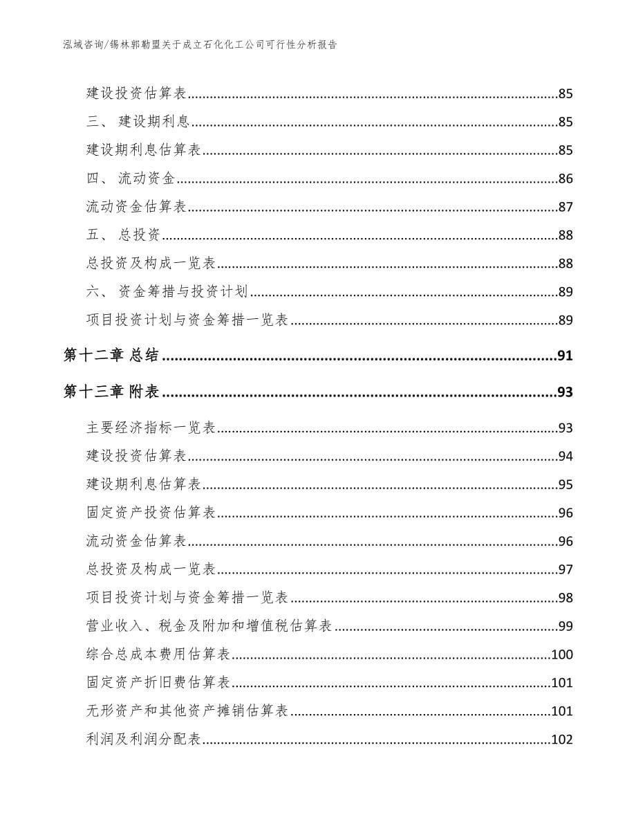 锡林郭勒盟关于成立石化化工公司可行性分析报告【模板参考】_第5页
