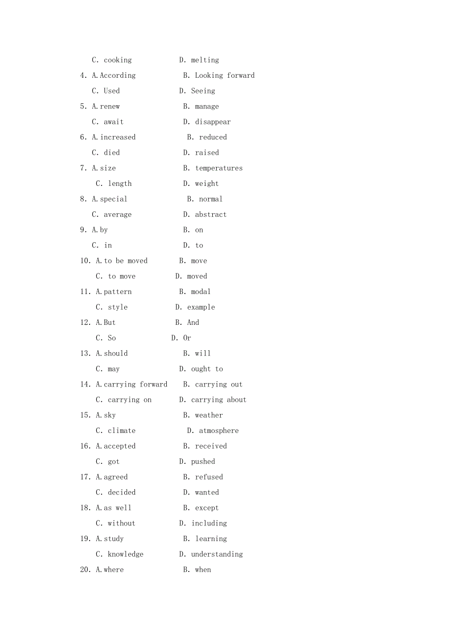 人教版高中英语选修六课时作业：Unit 4　Global warmingSection Ⅰ　Warming UpReading.1 Word版含答案_第3页