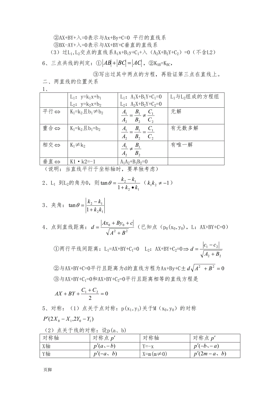 高三总复习直线与圆的方程知识点总结(DOC 9页)_第2页