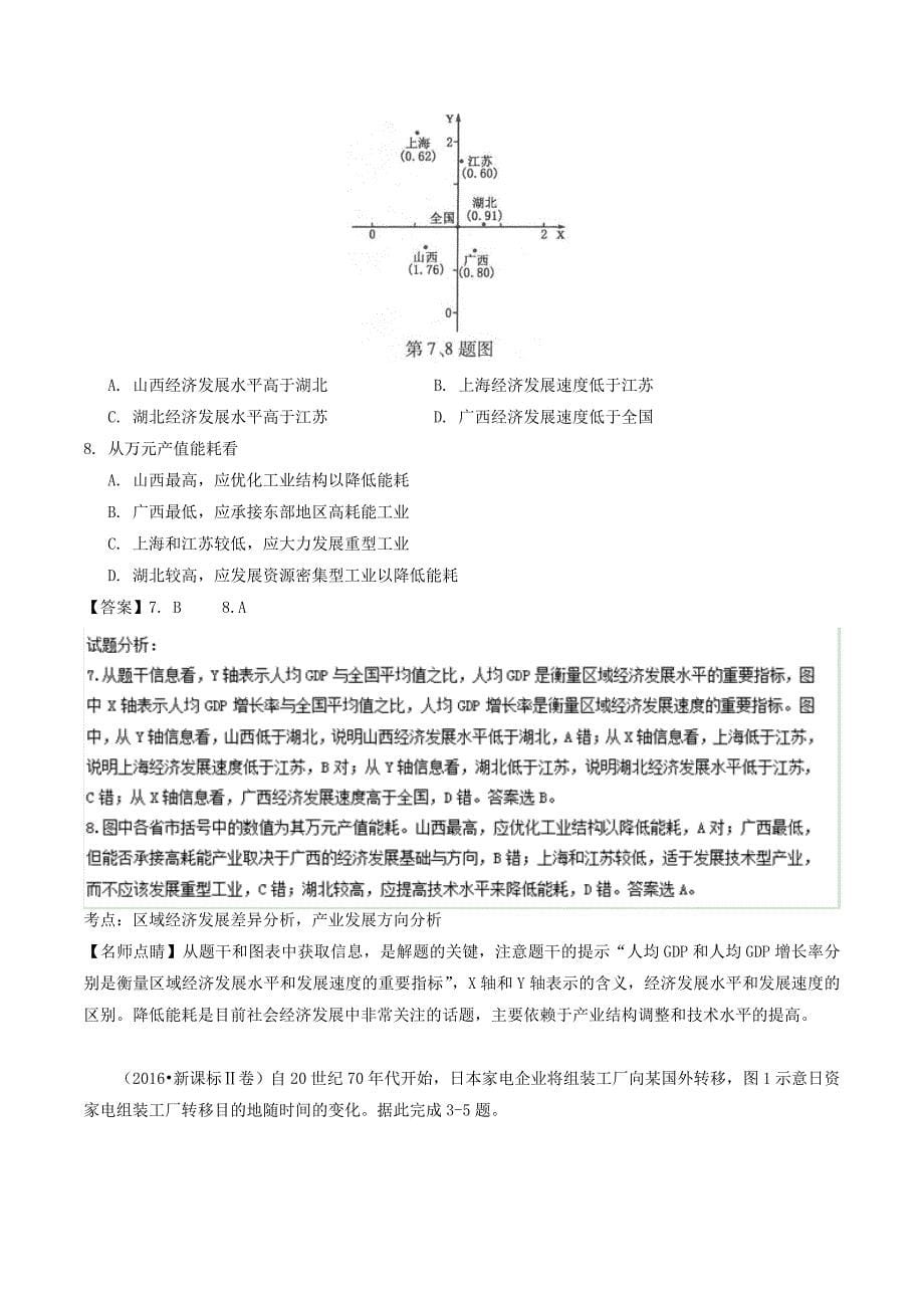 新版高考地理真题分类汇编：专题11区域可持续发展和地理信息技术Word版含解析_第5页