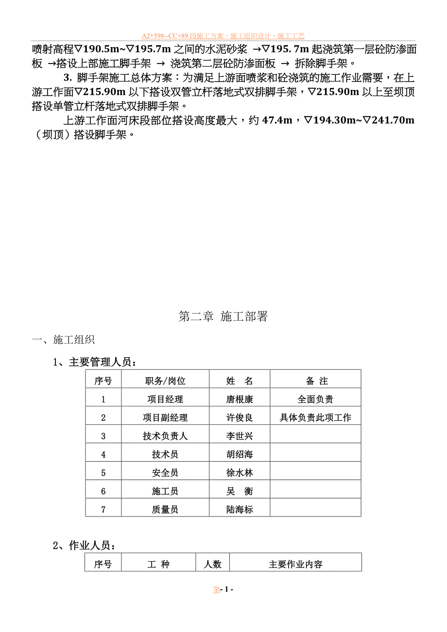 上游面脚手架专项施工方案定_第2页