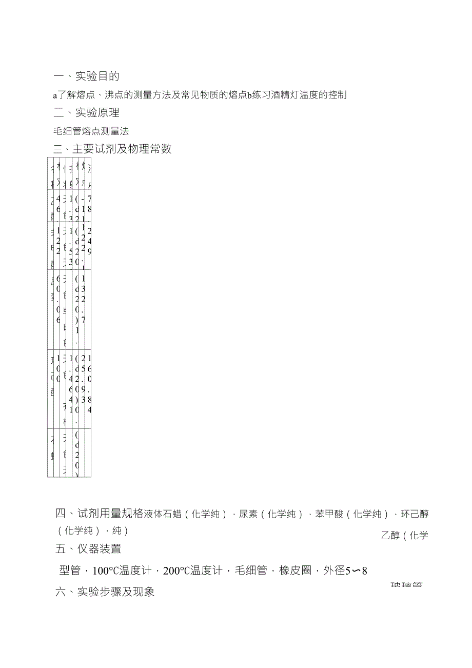 熔点、沸点及其测定有机化学实验报告_第3页