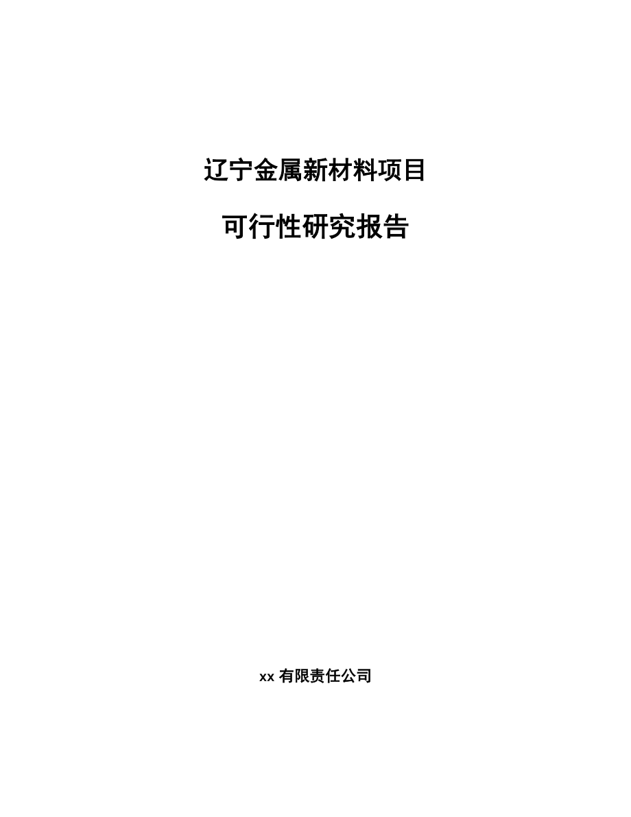 辽宁金属新材料项目可行性研究报告_第1页