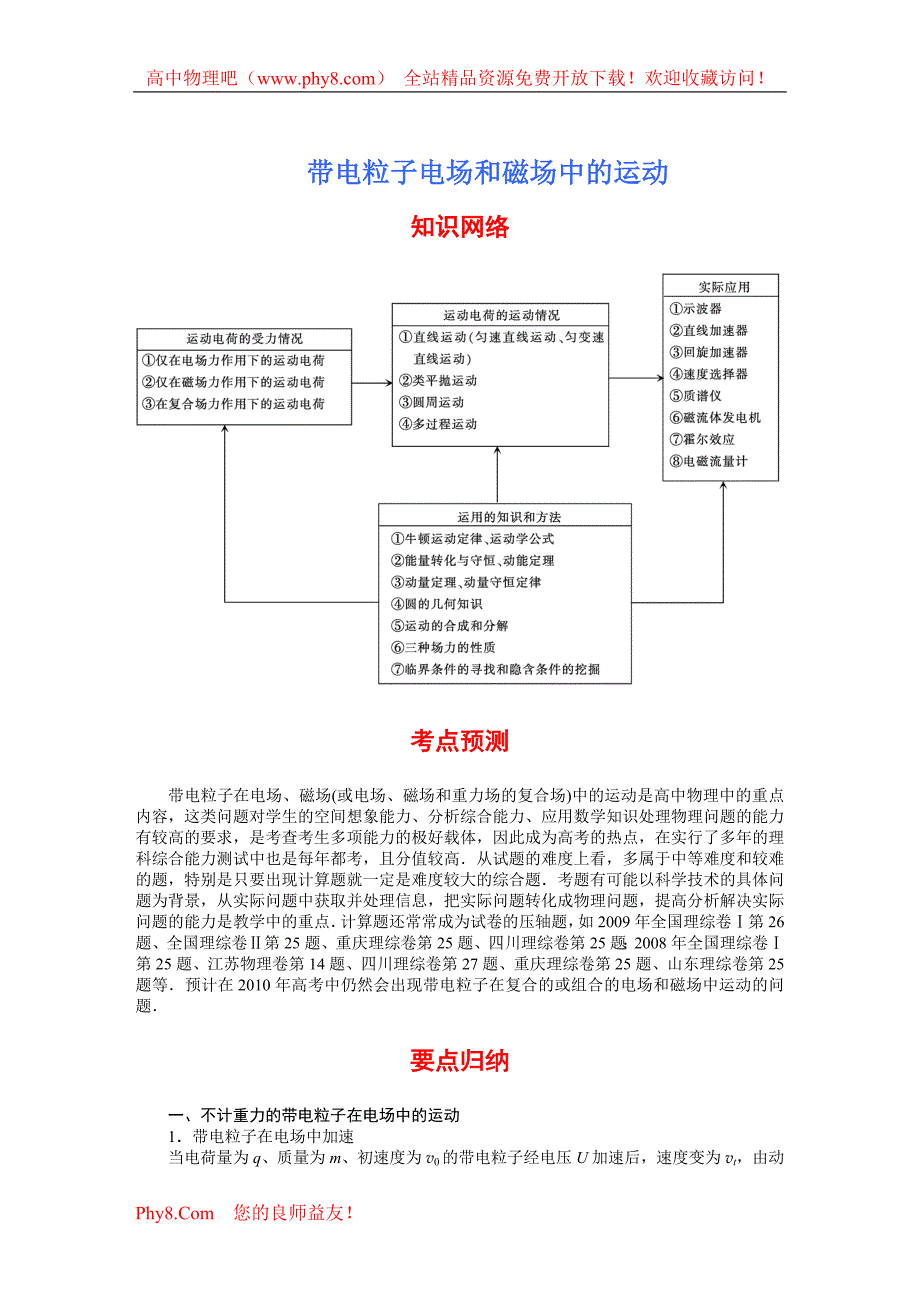 电子在电磁场运动物理易错题.doc_第1页