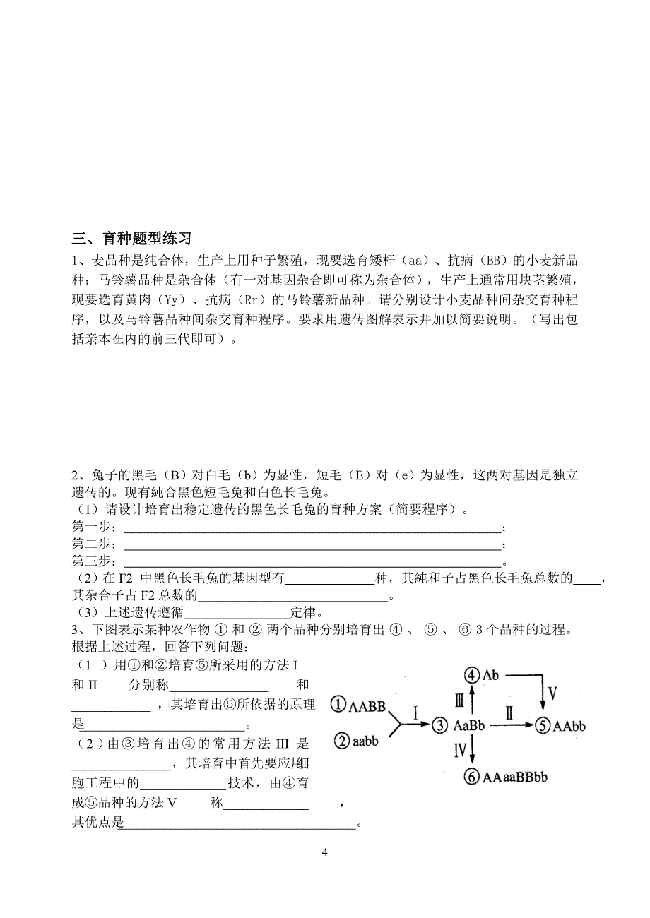 高考复习 生物育种知识归类及练习(完整解答版).doc_第4页