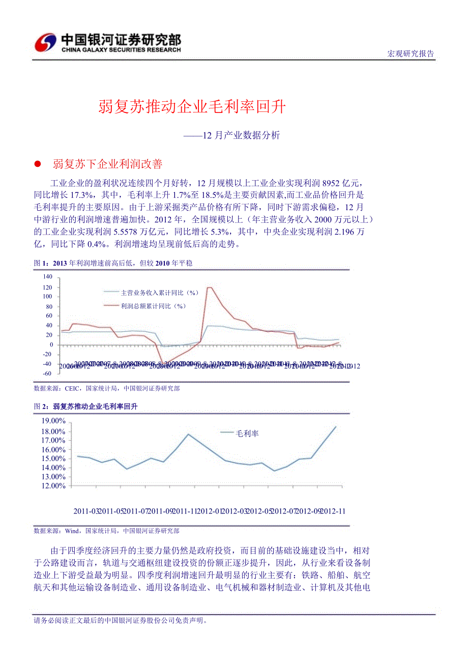 12月产业数据分析：弱复苏推动企业毛利率回升0201_第2页