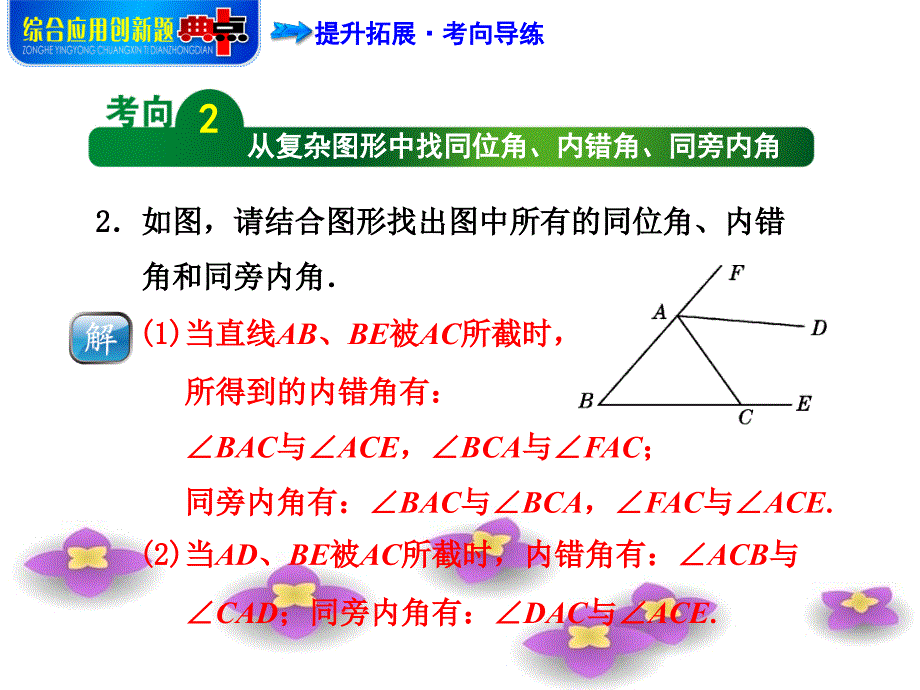 七年级数学下册专训2三线八角的识别方法课件新版新人教版_第4页