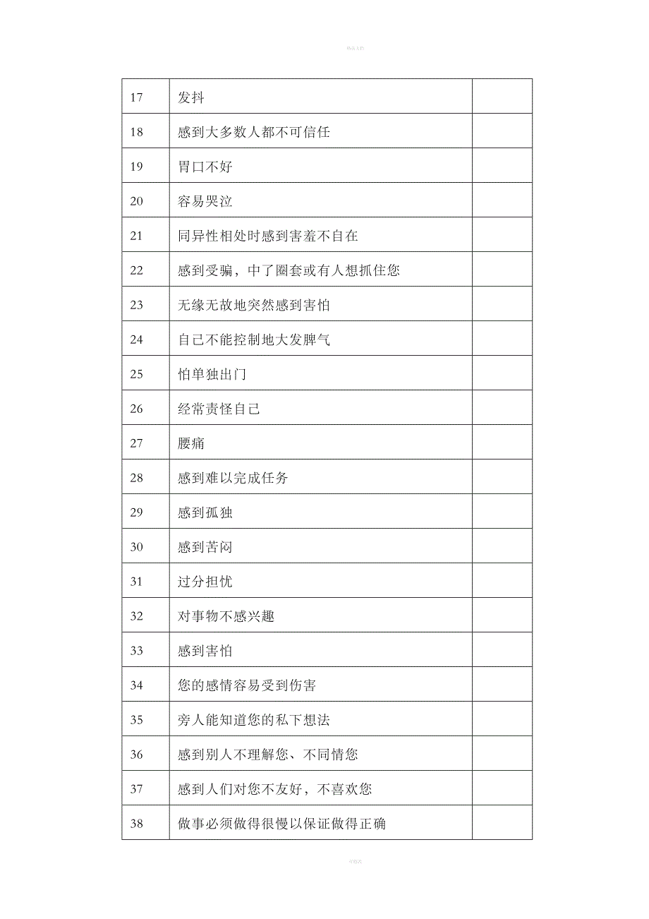 症状自评量表SCL-90和抑郁自评量表SDS_第2页