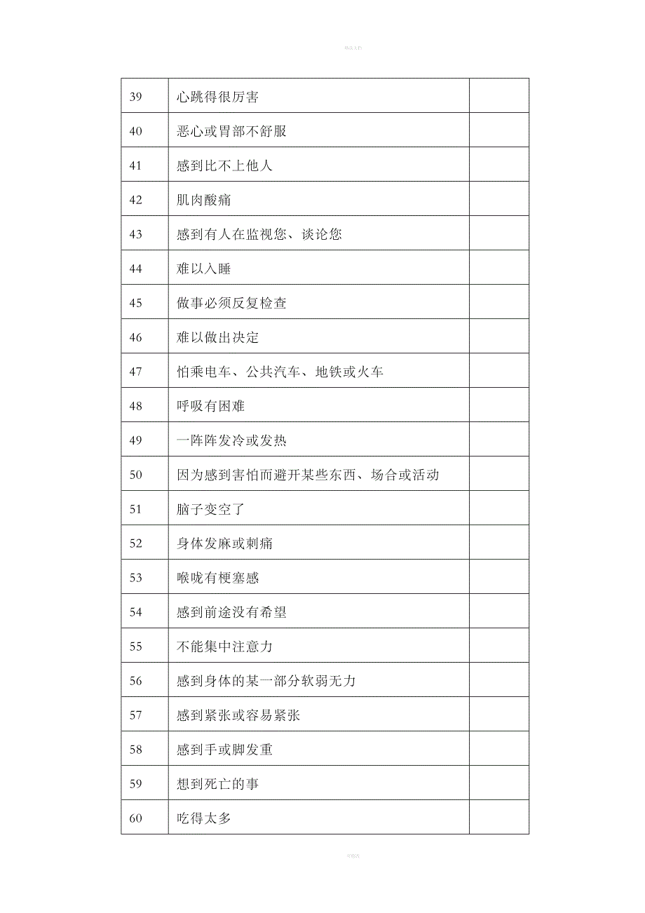 症状自评量表SCL-90和抑郁自评量表SDS_第3页