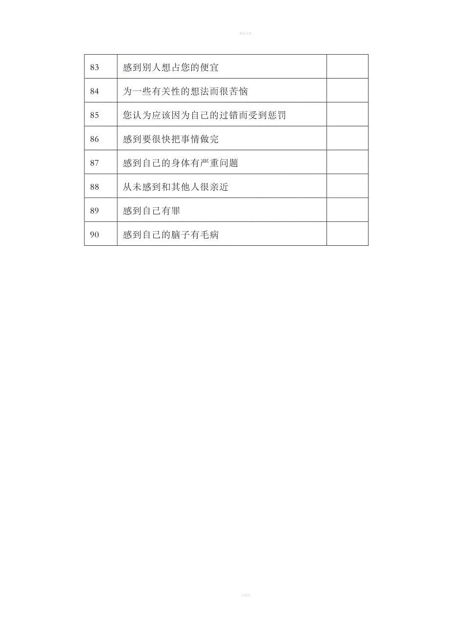 症状自评量表SCL-90和抑郁自评量表SDS_第5页