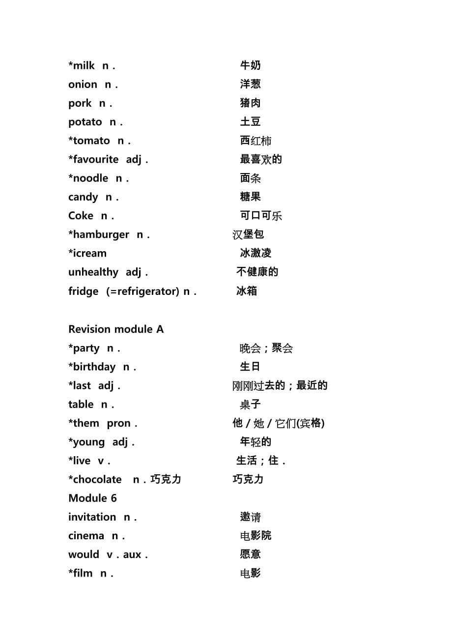 外研版初中全英语单词表(按册).doc_第5页