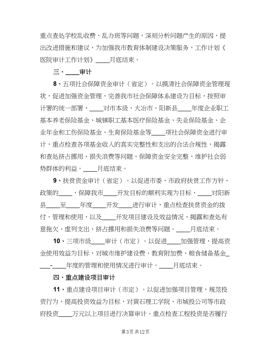 财政审计处2023工作计划标准范文（五篇）.doc_第3页