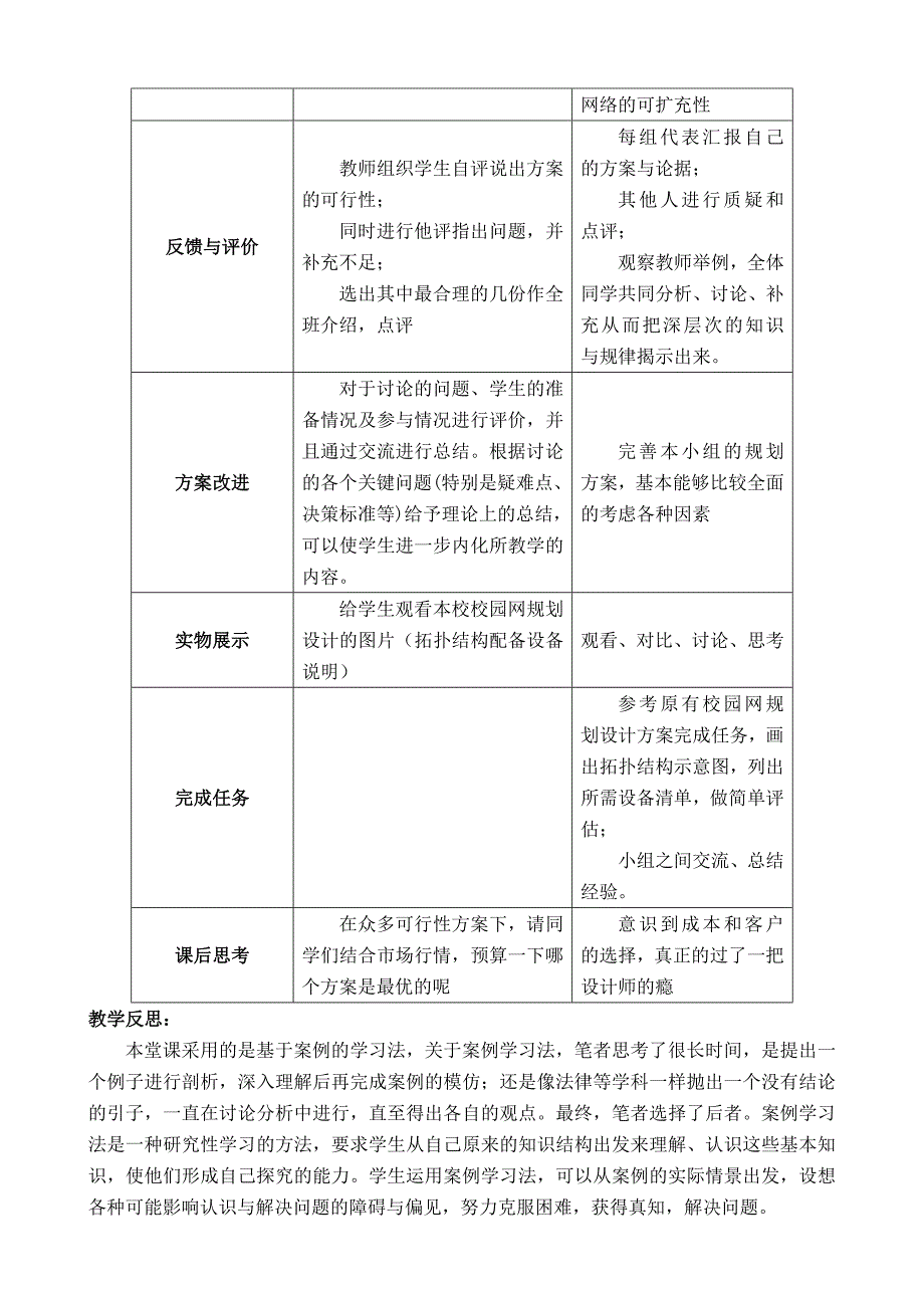 “校园网组建方案的规划设计”教学设计_第3页