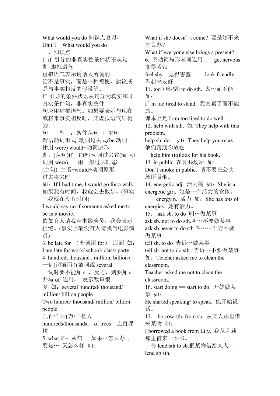 鲁教版九年级英语知识点总结unit_第1页