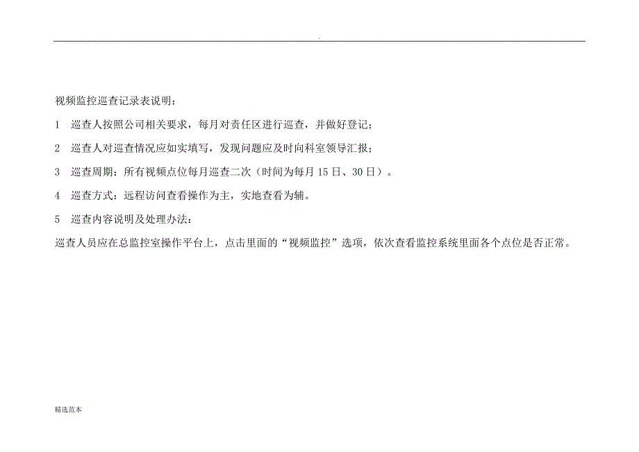 月份视频监控巡查记录表_第2页