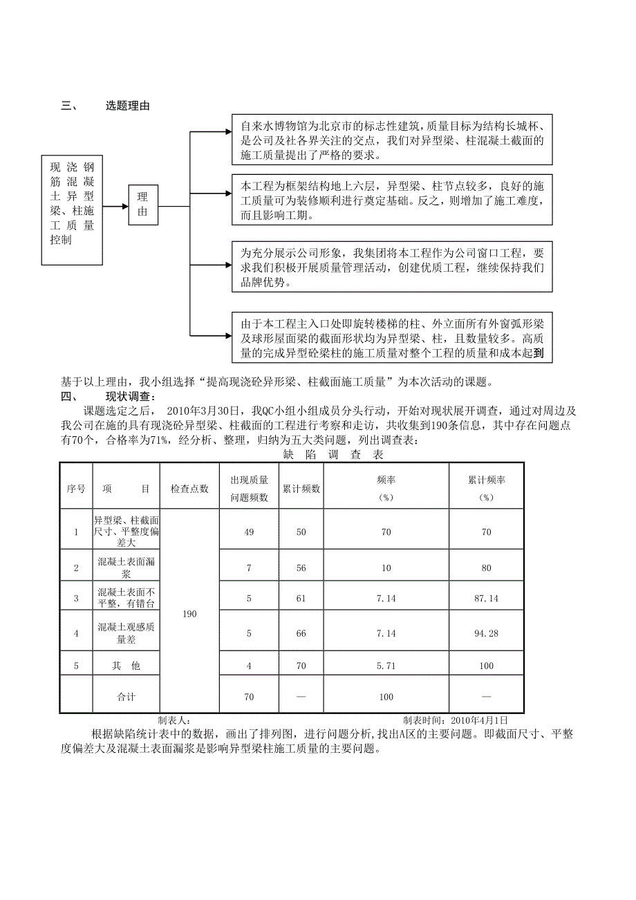 提高现浇砼异形梁、柱截面施工质量QC成果汇报_第4页