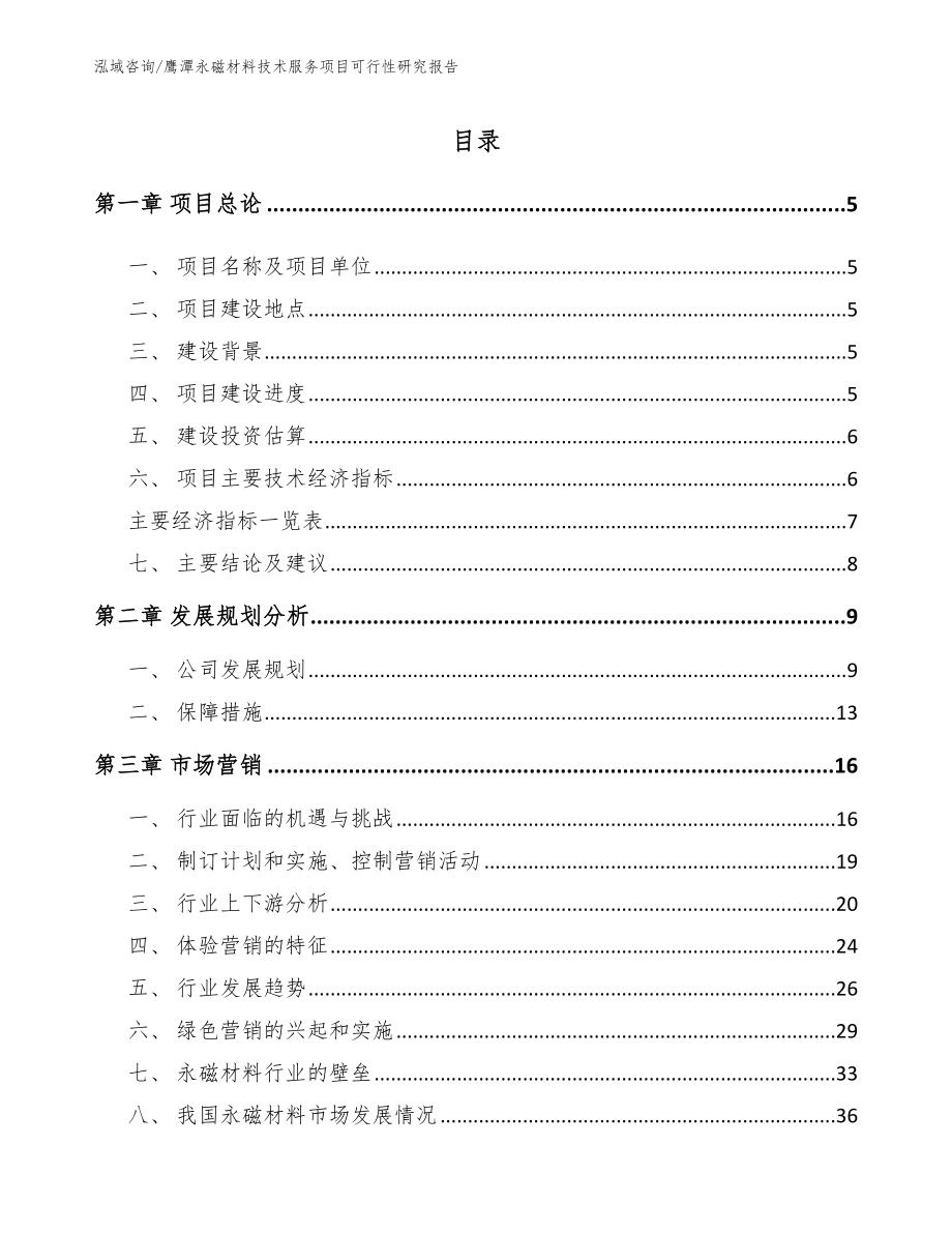 鹰潭永磁材料技术服务项目可行性研究报告【范文模板】_第1页