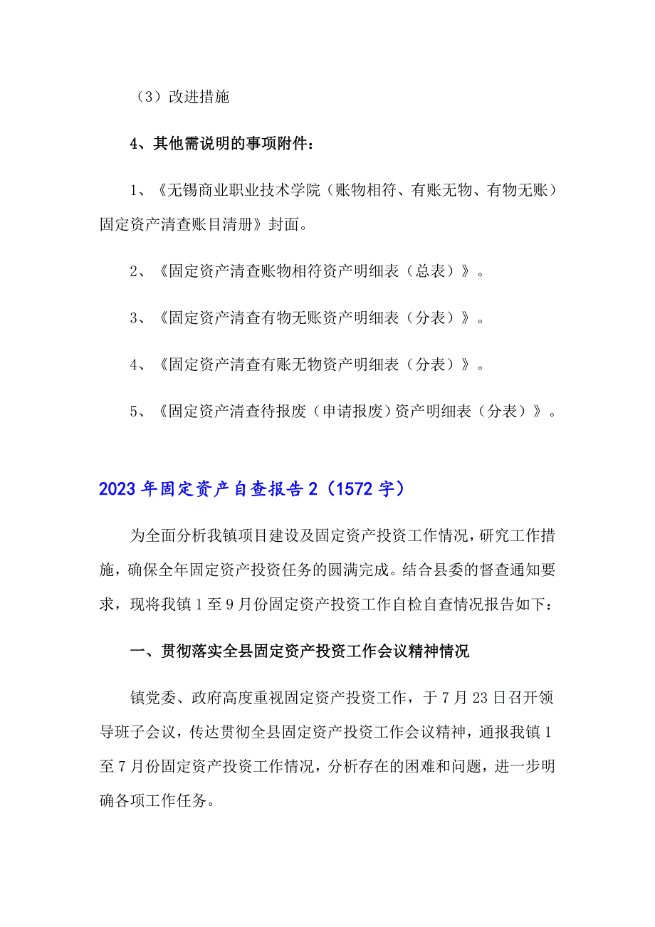 2023年固定资产自查报告_第2页