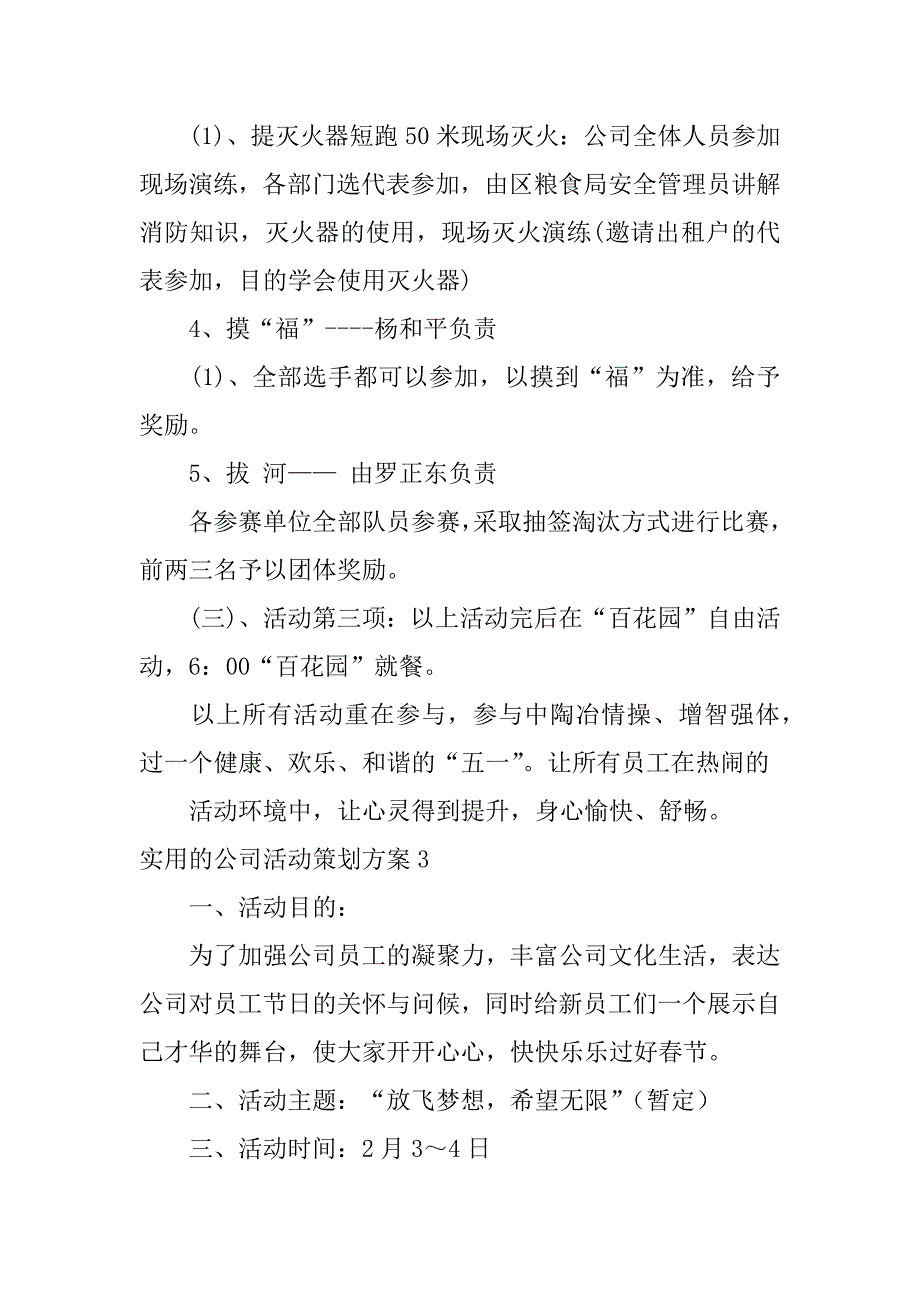 实用的公司活动策划方案5篇公司活动方案范文_第5页