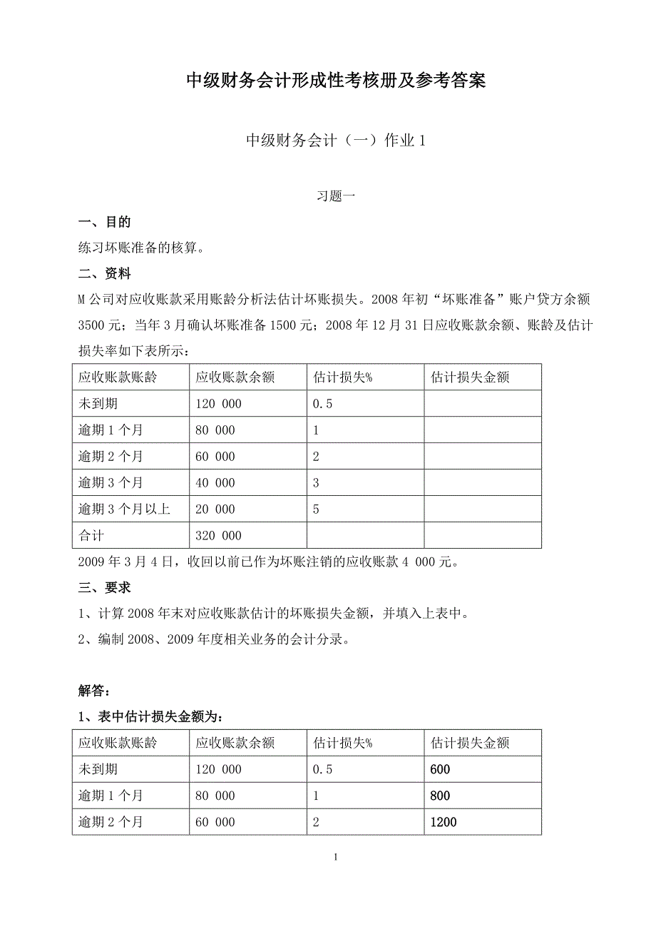 2017年电大中级财务会计(一)形成性考核册参考答案(1).doc_第1页