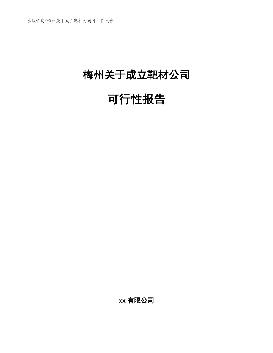 梅州关于成立靶材公司可行性报告_第1页