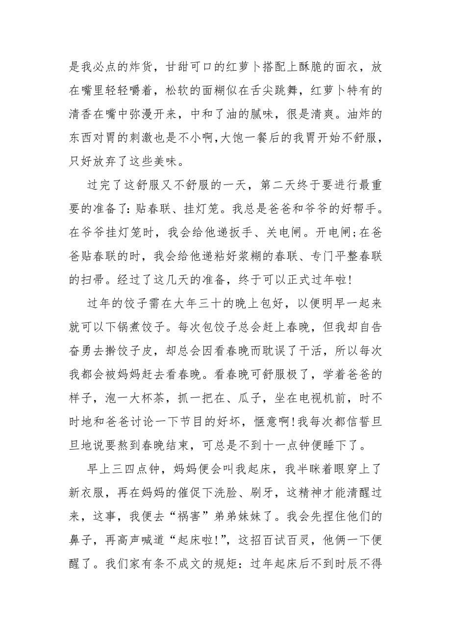 高一有关春节即景的作文大全_第5页
