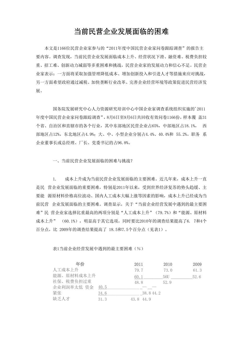 当前民营企业发展面临的困难_第1页