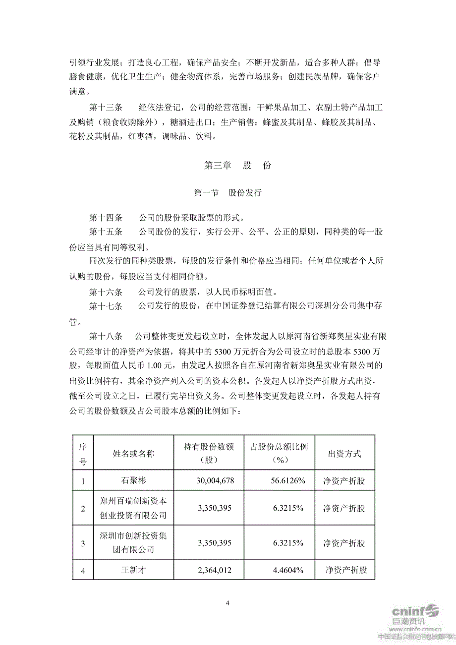 好想你：公司章程（4月）_第4页