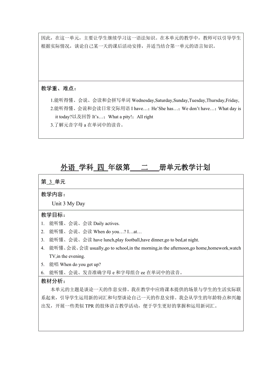 (完整word版)译林版英语小学四年级下册各单元单元分析.doc_第3页