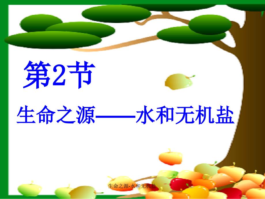 生命之源-水和无机盐_第1页