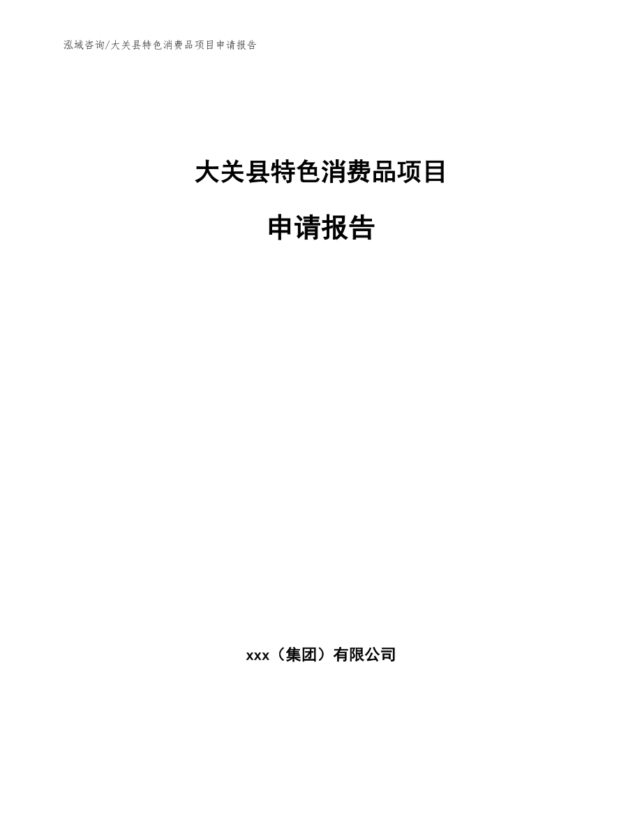 大关县特色消费品项目申请报告范文_第1页
