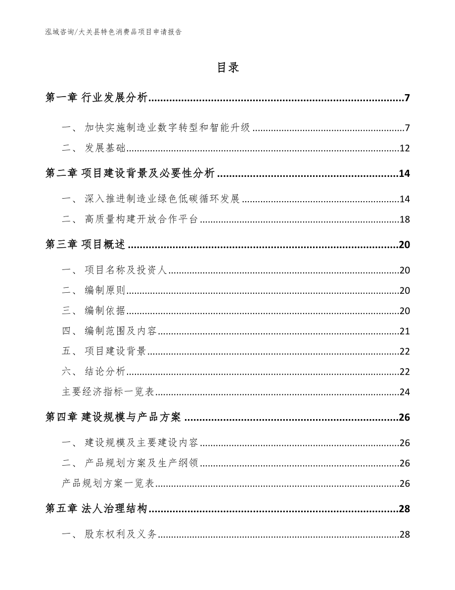 大关县特色消费品项目申请报告范文_第2页
