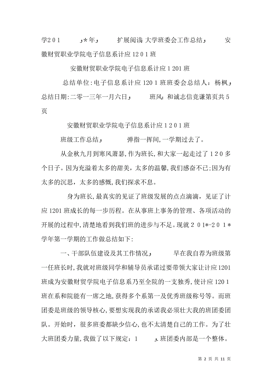 班委会建设工作总结_第2页