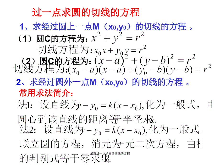 过一点求圆的切线的方程_第1页