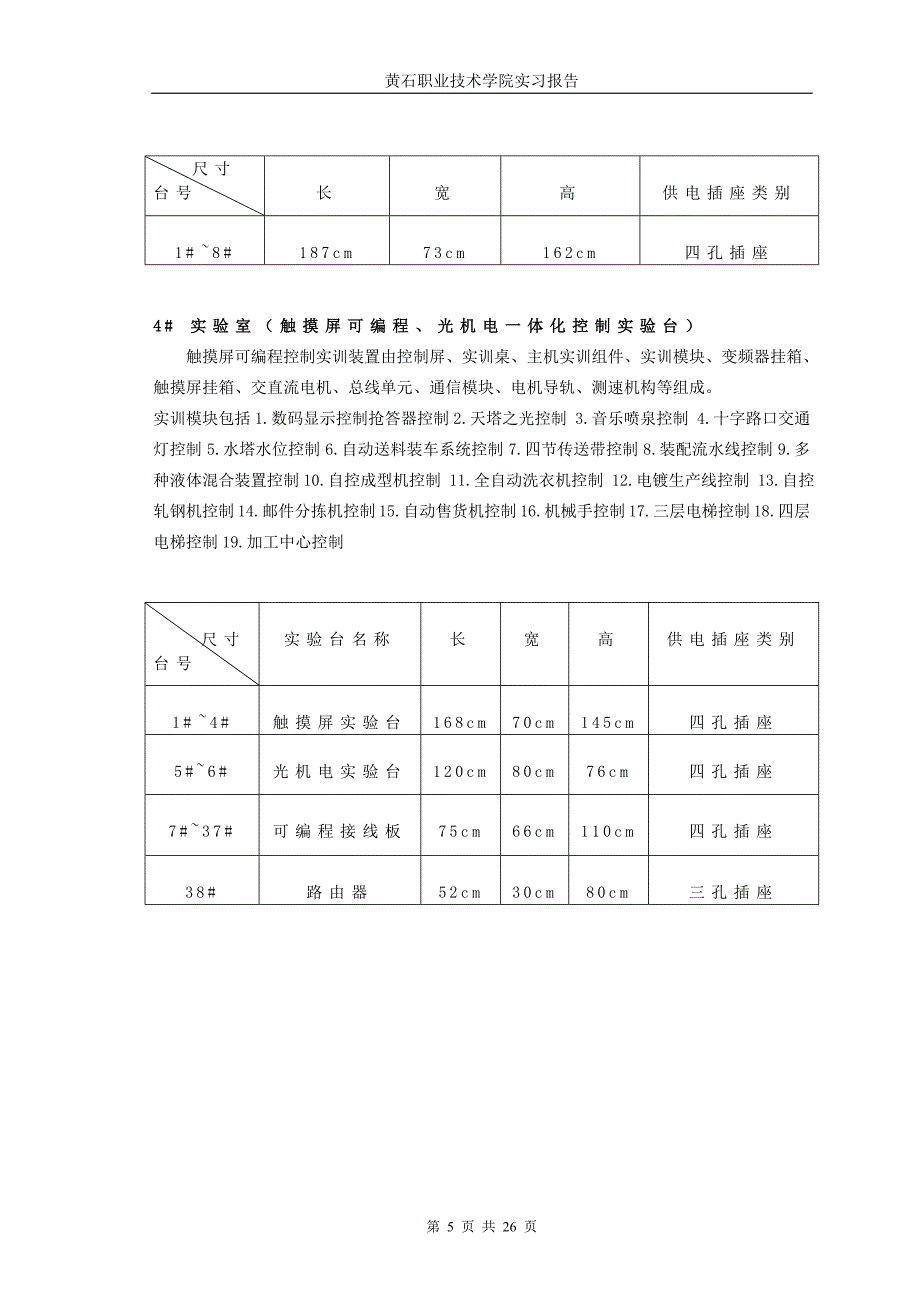 毕业实习报告试验台的安装与布置设计和低压电气设备运行调试及故障_第5页