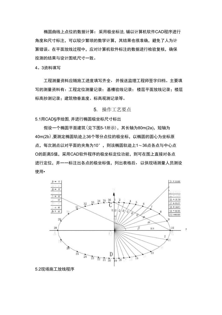 椭圆形建筑物测量放线施工方案完整_第5页