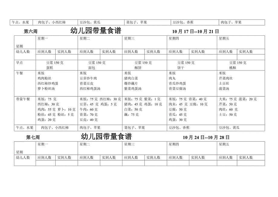 幼儿园带量食谱表_第4页