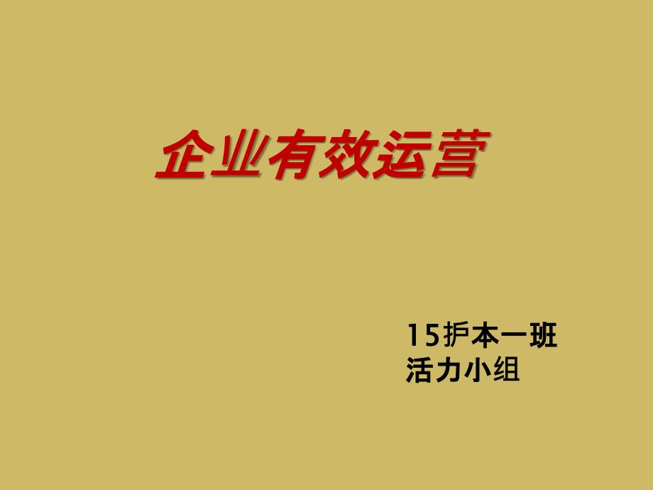 企业有效运营培训教材_第1页