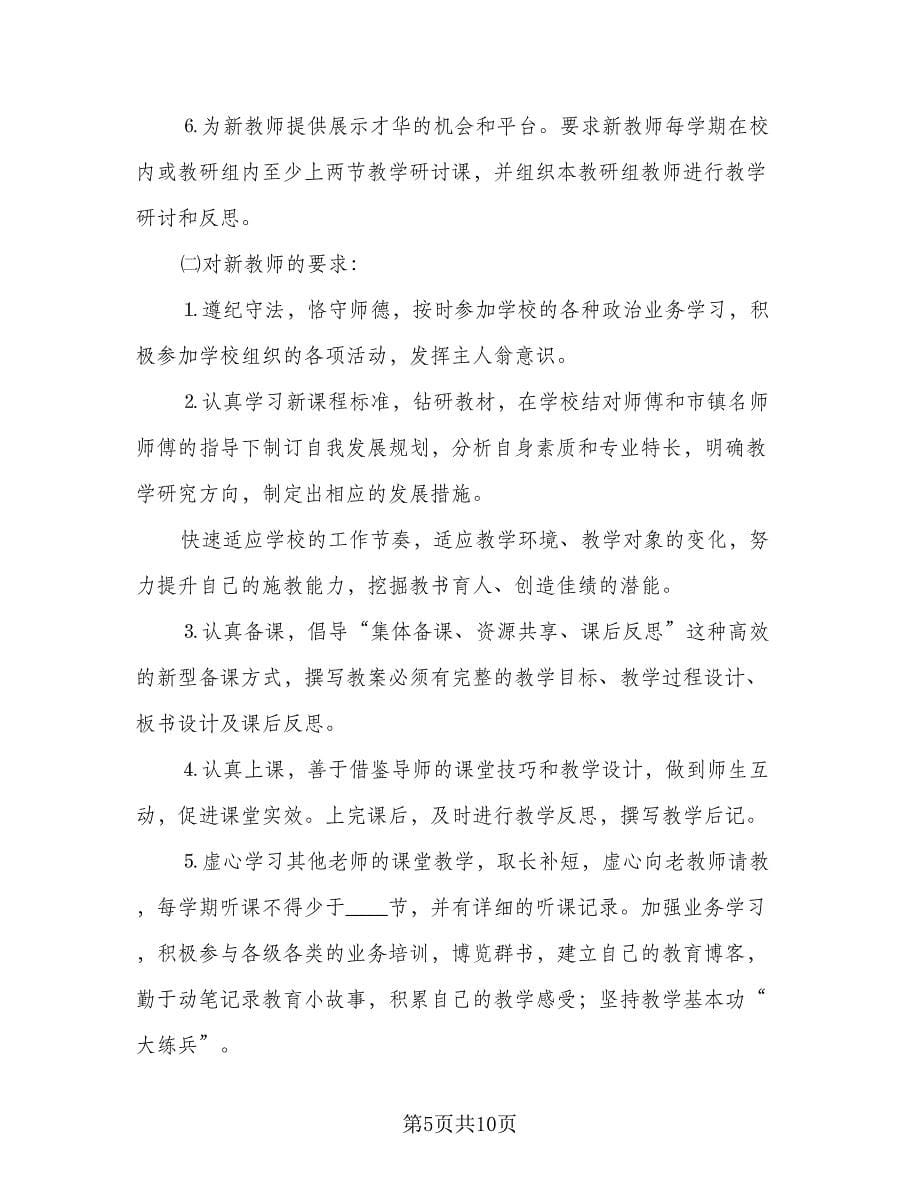 2023-2024学年度新教师培训工作计划例文（2篇）.doc_第5页