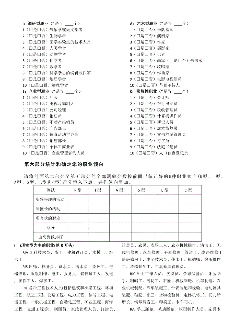 霍兰德职业倾向测验量表_第3页