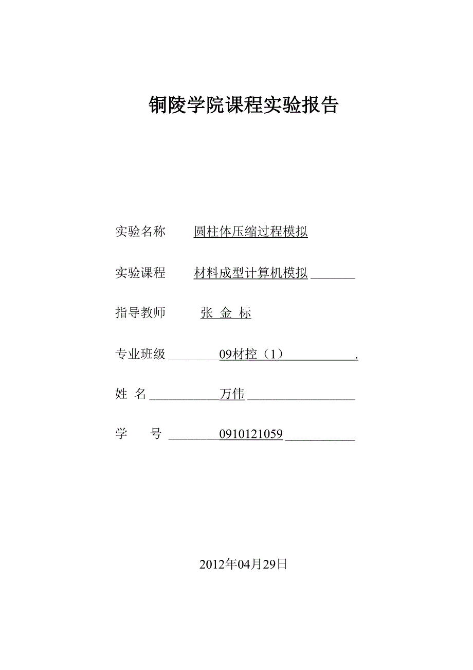 DE实验报告——镦粗_第1页