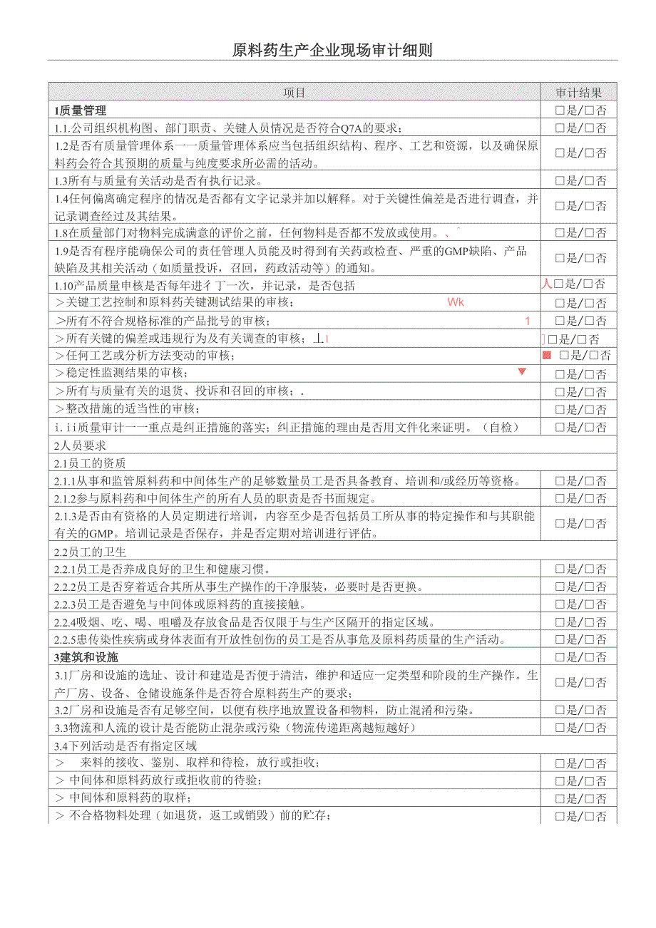 原料药生产企业现场审计细则_第2页