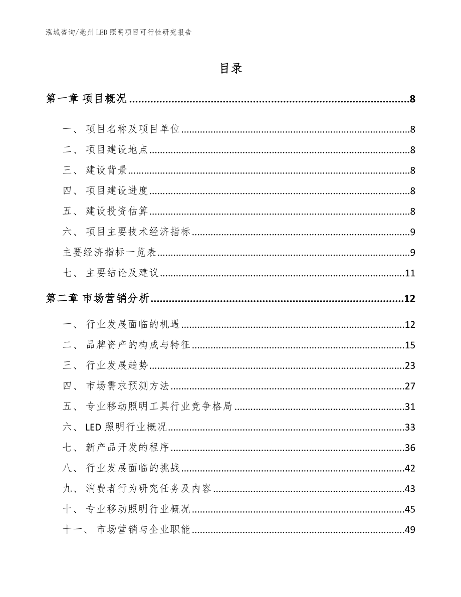 亳州LED照明项目可行性研究报告_第2页