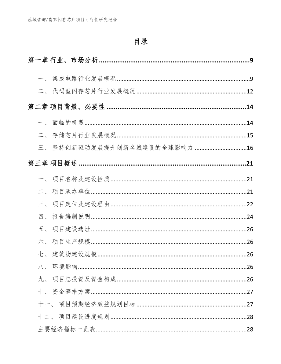 南京闪存芯片项目可行性研究报告_第1页