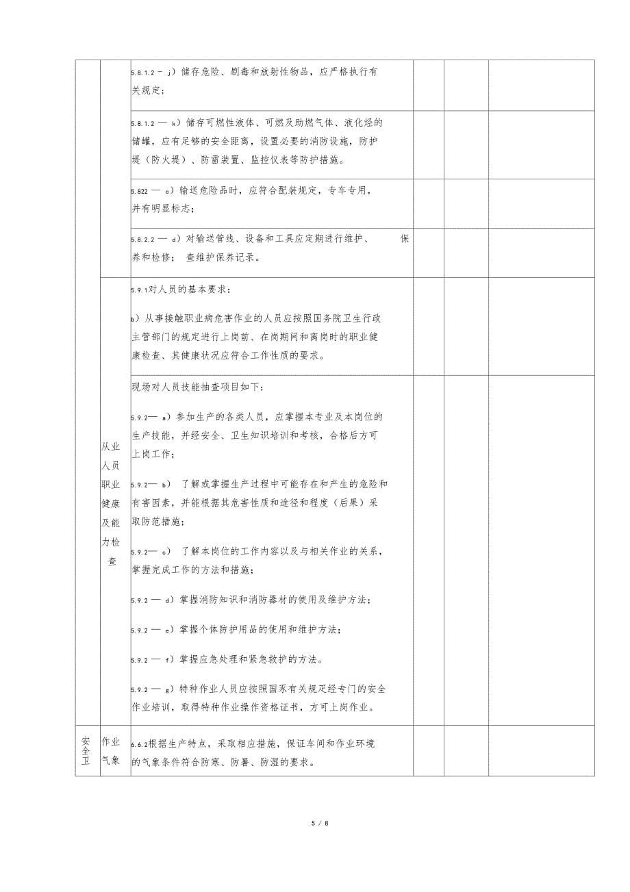 生产过程安全综合检查表_第5页