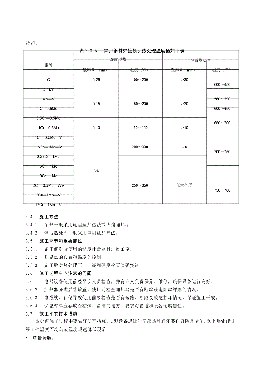 焊前预热及焊后热处理施工工艺标准_第4页