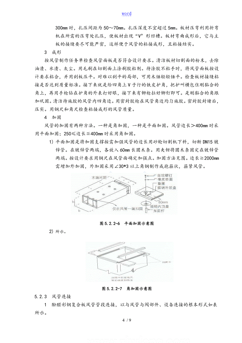 酚醛双面彩钢复合风管制作安装施工实用工艺_第4页