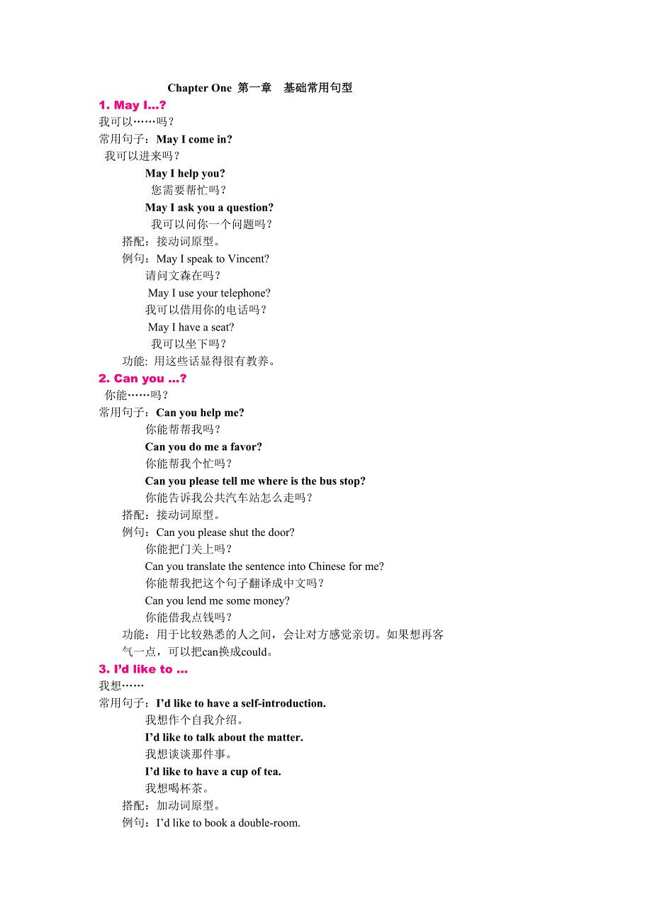 英语口语常用句型锦集.doc_第1页